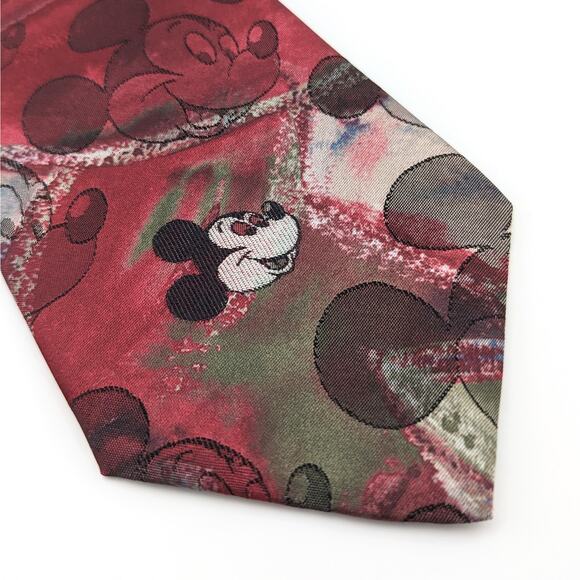 Vintage Disney Cervantes Mickey Mouse Tie Silk Blend Abstract Print Made in USA - Picture 4 of 7